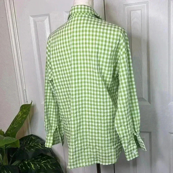 Commense Oversized Green Gingham Collared Shirt Size XS - Picture 7 of 11